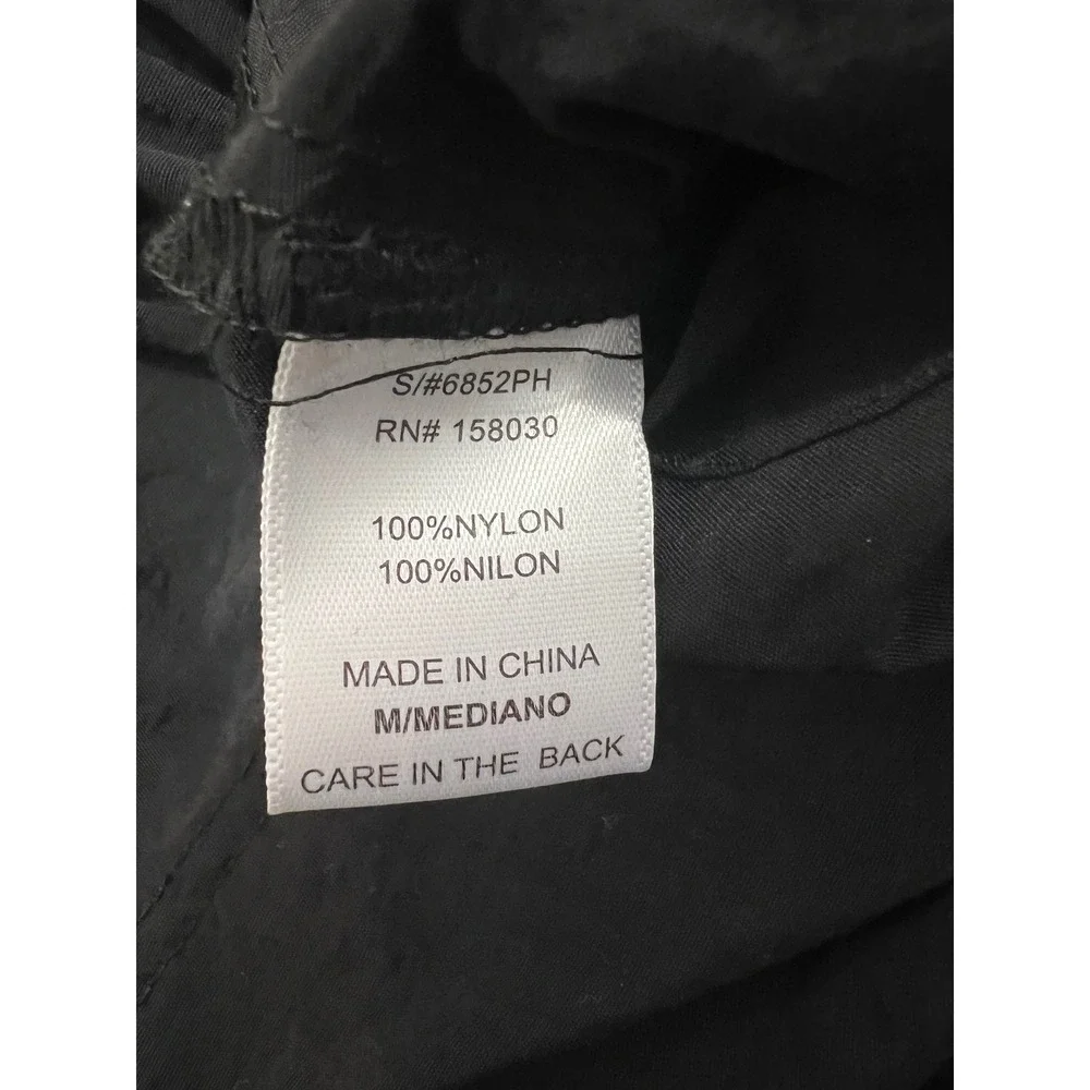 Love Tree Black Nylon‎ Cargo Parachute Pants Wide Leg High Rise 6852PH Mens M